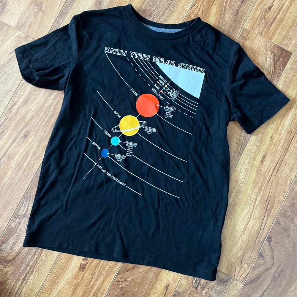 🪐 Kids Black Solar System Graphic Tee